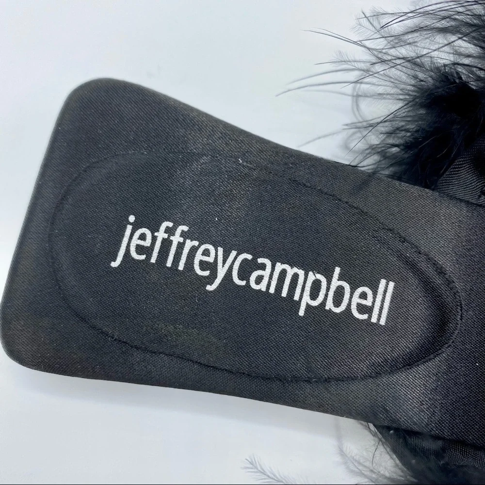 Jeffrey Campbell Black Acelynn Faux Fur Slide Sandal Size 5.5